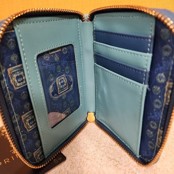 Loungefly Disney Princess Group Reading Books Zip Around Wallet Blue NEW - Picture 10 of 11